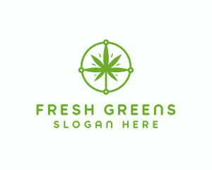 Green Cannabis Leaf logo design