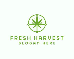 Green Cannabis Leaf logo design