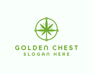 Green Cannabis Leaf logo design