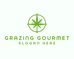 Green Cannabis Leaf logo design