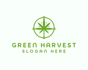 Green Cannabis Leaf logo design