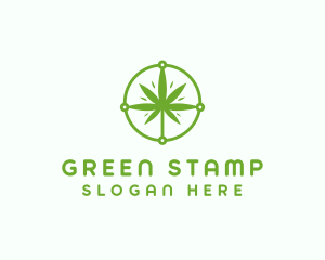 Green Cannabis Leaf logo design