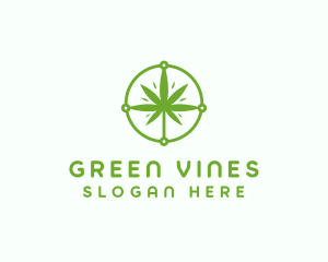 Green Cannabis Leaf logo design