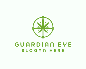 Green Cannabis Leaf logo design