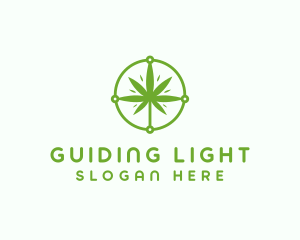 Green Cannabis Leaf logo design