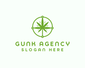 Green Cannabis Leaf logo design