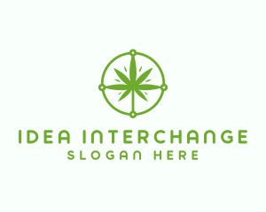 Green Cannabis Leaf logo design