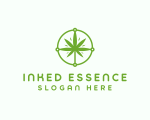 Green Cannabis Leaf logo design