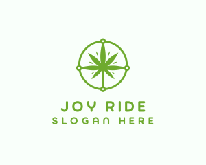 Green Cannabis Leaf logo design