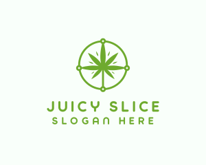 Green Cannabis Leaf logo design