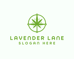 Green Cannabis Leaf logo design