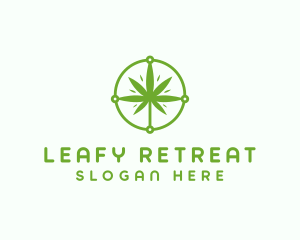 Green Cannabis Leaf logo design