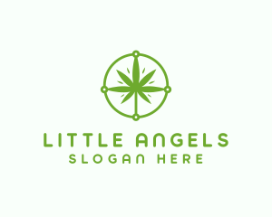 Green Cannabis Leaf logo design