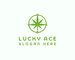 Green Cannabis Leaf logo design