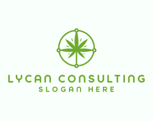 Green Cannabis Leaf logo design