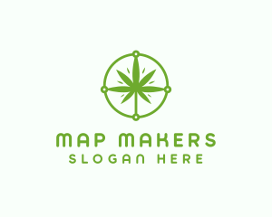 Green Cannabis Leaf logo design