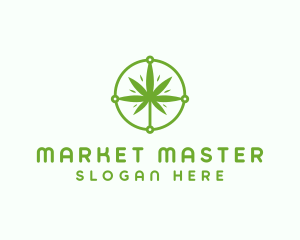 Green Cannabis Leaf logo design