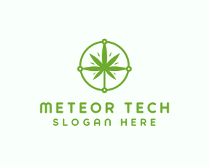 Green Cannabis Leaf logo design