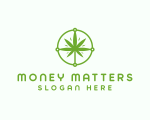 Green Cannabis Leaf logo design