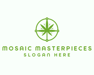 Green Cannabis Leaf logo design