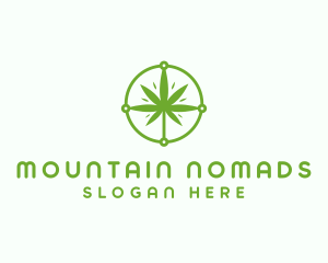 Green Cannabis Leaf logo design