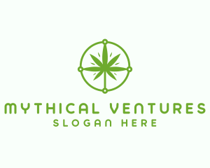 Green Cannabis Leaf logo design