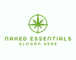 Green Cannabis Leaf logo design