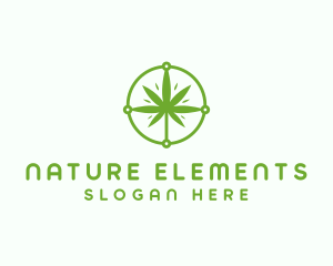 Green Cannabis Leaf logo design