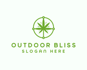 Green Cannabis Leaf logo design