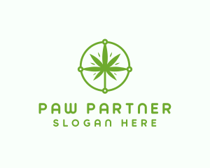 Green Cannabis Leaf logo design