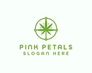 Green Cannabis Leaf logo design