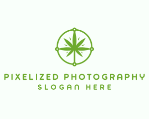 Green Cannabis Leaf logo design