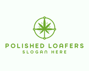 Green Cannabis Leaf logo design