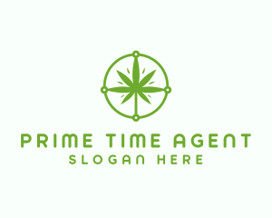 Green Cannabis Leaf logo design