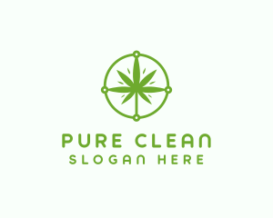 Green Cannabis Leaf logo design