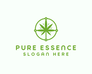 Green Cannabis Leaf logo design