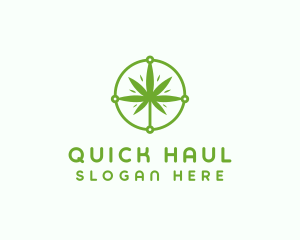 Green Cannabis Leaf logo design