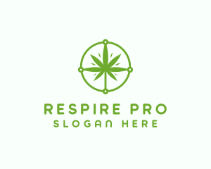 Green Cannabis Leaf logo design