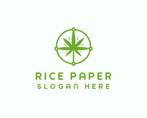 Green Cannabis Leaf logo design