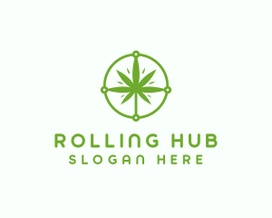 Green Cannabis Leaf logo design