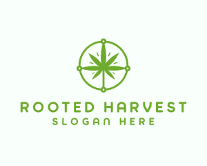 Green Cannabis Leaf logo design