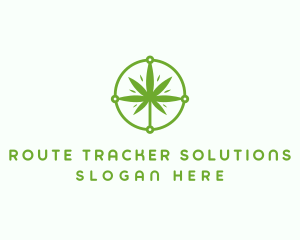 Green Cannabis Leaf logo design