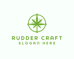 Green Cannabis Leaf logo design