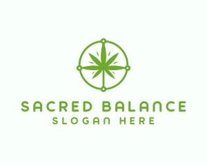 Green Cannabis Leaf logo design