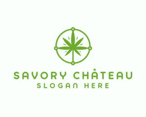 Green Cannabis Leaf logo design