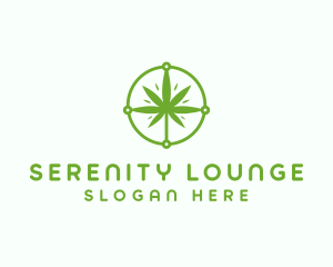 Green Cannabis Leaf logo design