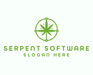 Green Cannabis Leaf logo design