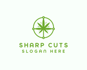 Green Cannabis Leaf logo design