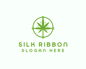 Green Cannabis Leaf logo design