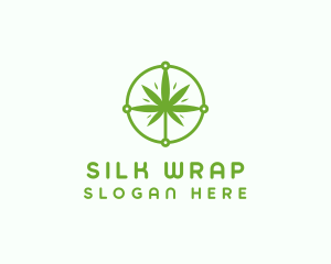 Green Cannabis Leaf logo design